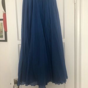 Long linen flare skirt